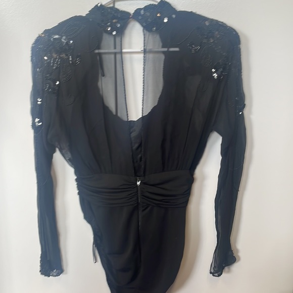 Vintage cachet bodysuit - sheer and beaded.  Sexy costume or photo shoot - Picture 6 of 9